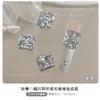 Novas Decorações de Nail Art com Zircônia Branca Empilhadas com Diamantes, Bolas de Diamante Feitas à Mão, Diamantes de Nail Art de Ovo de Pombo de Ângulo Reto Totalmente Diamantados Deslumbrantes