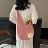 Bolso Tote de Algodón con Flores Caladas de Gran Capacidad para Mujer 2025 Nuevo Verano Vacaciones en la Costa Bolso de Hombro Tejido