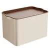 Caja de almacenamiento estilo crema para ropa del hogar y artículos varios, caja de almacenamiento móvil al por mayor para bocadillos y juguetes, caja de almacenamiento de gran capacidad