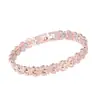 Pulsera magnética de moda europea y americana, superventas transfronteriza, lujo ligero, trébol de la suerte, aleación con incrustaciones de diamante, pulsera de joyería magnética de una sola fila para mujer