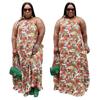 E-commerce transfronteiriço ebay Amazon vestido de verão plus size para mulheres irmã gorda vestido de florzinhas pequenas sem mangas ombro oblíquo