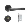 Fechadura de porta de quarto fechadura de porta de dormitório interna Fechadura dividida doméstica universal sucção magnética silenciosa fechadura com maçaneta de porta de madeira preta
