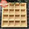 Molde Trapezoidal Tallado Tradicional de Madera Maciza para Repostería, Molde para Bizcocho Esponjoso, Molde para Pastel de Luna, Pastel de Arroz, Pastel al Vapor, Molde para Hornear Pasteles