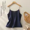 Camisola de Algodão e Linho Bordada Retrô para Mulheres, Novo Estilo de Verão, Caimento Solto, Emagrecedor, Top Regata Sem Mangas para Mulheres