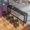 Mesa de Bar, Mesa Larga Contra la Pared, Mesa Alta para el Hogar, Combinación de Mesa y Sillas para Tienda de Té de Leche, Mesa de Café Larga y Estrecha, Mesa de Bar