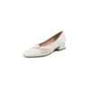 Zapatos Mary Jane de Malla con Perlas y Tacón Medio Suave Otoño 2023 Nuevos Zapatos de Piel de Vaca con Punta Cuadrada y Boca Baja de Tacón Grueso de Una Sola Capa para Mujer