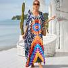 Nuevo Cubre Traje de Playa Estilo Europeo y Americano, Vestido Largo de Rayón, Ropa de Playa para Vacaciones, Vestido Protector Solar para Bikini