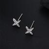 Aretes de aguja de plata con diamantes en forma de U, amor de azúcar, circonita, cobre con incrustaciones de circonita, temperamento de moda, aretes de alto sentido, joyería