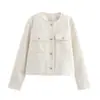 ZAZA manga larga comercio exterior 51882026 elegante cuello redondo básico versátil chaqueta de otoño al por mayor serie 170