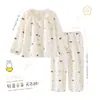 Pijama para niñas, colección primavera y otoño, de manga larga, con estampado de nubes, algodón fino, nuevo estilo de otoño, para niñas de talla mediana y grande, ropa de estar por casa moderna