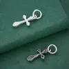 Acessórios Pingente Cruz Prata de Lei S925 Corda de Miçangas Artesanal DIY Pingente de Pulseira Pérola de Cristal Acessórios de Prata