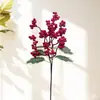 Cipó de Frutas Vermelhas Artificiais, Frutas da Fortuna Festivas DIY Frutas de Acácia, Cipó de Flores de Natal Artificiais, Decoração de Parede com Flores Penduradas