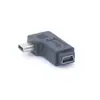 Adaptador macho-hembra Mini 5P conector de cable USB micro MINI revolution en forma de T codo lateral