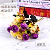 Fabricante Mayorista de Flores Artificiales Dropshipping Mesa Flor de Boda 12 Ramos de Rosas Estilo Europeo Rosas Diamante