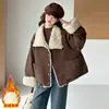 Chaqueta de Invierno para Niña Grande con Felpa Nueva Ropa de Invierno para Niños Niñas Solapa Grande Superior Parka Elegante de Moda