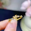 Anel de cristal amarelo da sorte natural superfície do anel corpo de rede completo Seiko incrustado cor de fogo pedra totalmente exposta especificações 5*5m