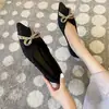 Zapatos Planos Blancos con Grulla de Almohada Boca Baja Strass Lazo Punta Puntiaguda para Mujer Zapatos de Mujer Otoño 2026 Nuevos Zapatos Planos para el Trabajo