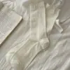 Calcetines Blancos para Mujer Estilo Little Red Book, Seda de Morera de Verano, Nuevo Estilo Primavera y Otoño, Calcetines Blancos Lisos Suaves y Holgados para Mujer
