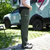 Primavera/Verão 2025 Secagem Rápida Três-Resistentes Estilo Japonês Leve Fresco Casual Calças Roupa de Trabalho Cintura Elástica Pequeno Logo Triangular Estilo Outdoor Americano