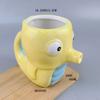 Taza de cerámica con forma de piraña, diseño de dibujos animados, tridimensional, pintada a mano, universal, de alto valor cromático.