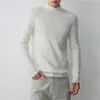 Mo Mai Ke Ropa para Hombre Alta Inteligencia Viaje Diario Color Sólido Suéter Básico para Hombre 26 Estilo Invierno Cuello Medio Alto Tejido para Hombre 22337.
