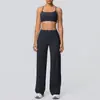 Conjunto de Yoga y Fitness Cruzado por Delante y por Detrás a Prueba de Golpes, Sujetador Adelgazante de Cintura Alta, Amigable con la Piel, Pantalones de Pierna Ancha para Yoga Naked