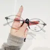 Óculos Artísticos de Nerd Estilo Novo com Toque de Luxo, Anti Luz Azul, Armações de Óculos de Alta Definição para Mulheres, Óculos Fashion Retrô Sem Grau