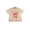 Conjunto Fashionável Lindo Ningli para Crianças 2026 Verão Meninas Bebês Manga Curta Shorts Conjunto de Duas Peças Jardim de Infância Moderno