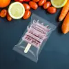 Bolsa de empaque para helado de cono grande de cadena de leche, paleta de hielo, paleta de hielo vieja, sellada, dentada, transparente, blanco escarchado, hecha a mano