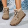 Moda transfronteriza europea y americana otoño e invierno forrado de vellón zapatos de algodón de caña alta para mujer 2024 nuevo comercio exterior cálido tubo corto zapatos de mujer