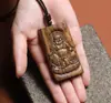 Transmisión en Vivo de Preciosos Amuletos Budistas Tallados, Colgantes de Guanyin para Hombres y Mujeres, Colgantes de Madera Antigua, Collares de Inspiración Zen, Regalos Navideños