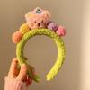 Nova lambswool bonito urso headband máscara facial maquiagem especial hairpin super bonito colorido menina dos desenhos animados