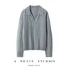 Roupas femininas transfronteiriças outono 2026 100% caxemira estilo europeu e americano gola gaivota manga longa suéter simples de puxar