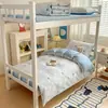 Juego de ropa de cama de tres piezas para dormitorio estudiantil, 100% algodón Clase A, estilo sábana bajera, sábana 100% algodón 90x190 para litera y funda de edredón