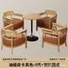 Sillón individual para salas de estar pequeñas, juego de mesa y sillas de ocio para balcón, silla para dormitorio de hotel y casa de huéspedes, estilo madera natural