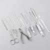 Set de Manicura Oro Rico Set de 19 Piezas Patrón Diamante Herramientas de Belleza para Manicura Hogar Tijeras de Uñas Cortauñas Set