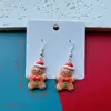 Brincos de Resina de Natal Transfronteiriços Fofos Brilhantes Varinha do Papai Noel Boneco de Neve Design de Nicho Brincos