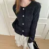 2026 Novo Design de Outono Cardigã de Malha de Manga Longa Suéter Feminino Novo Estilo Coreano Roupa Exterior Feminina