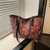 Bolsos para Mujer 2025 Otoño Nuevo Bolso de Compras Hombro Único Gran Capacidad Estampado de Cerezas Moda Bolso Tote Simple Bolso de Mano