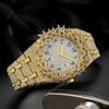 2025 Popular Comercio Exterior Personalizado Malla Incrustaciones de Circonita Reloj de Moda Alta Calidad Popular Reloj para Hombre