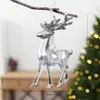 2026 Novo Ornamento de Árvore de Natal de Rena de Floco de Neve Semi-Transparente Prata Pingente de Presente de Natal Acrílico