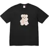 Gola redonda manga curta ursinho fofo estilo verão novo unissex casual T-shirt estampada de manga curta feminina versátil manga curta