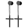 Pendientes Punk de Acero Inoxidable con Cruz Negra para Mujeres Hombres Moda Retro Colgante de Cadena Hip Hop Joyería Pendientes Venta al por Mayor