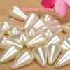 Cuentas de Imitación Perla de Alto Brillo con Agujero, 4/5/6/8/10mm, Cuentas Redondas Blancas, Cuentas Sueltas en Forma de Gota, Materiales para Pulseras y Collares