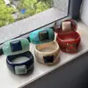 Nova Coleção de Pulseiras de Resina Vintage Transfronteiriças para Mulheres, Pulseira Exagerada de Aba Larga com Pedras, Acessórios de Joias Europeus e Americanos