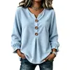 Ropa de Mujer Europea y Americana 2026 Transfronteriza Amazon Estación Independiente Nuevo Top Camisa de Pana de Manga Larga para Viajar Cuello en V
