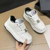 Zapatos de Mujer con Patrón Craquelado de Rocío Blanco Tenis de Suela Gruesa, Nuevos Versátiles Patrón Vidrio Casual Tendencia Coreana Zapatos Blancos