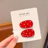 Pinza para el pelo pequeña linda de lunares para niños coreanos, pinza de pico de pato sin pelo para bebé, pinza para el pelo simple todo-partido para la cabeza, flequillo