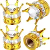 Tampas de Válvula para Pneus de Motocicleta, Tampas de Válvula para Pneus de Carro, Tampas de Válvula à Prova de Poeira, Tampas Criativas para Núcleo de Válvula com Coroa Cravejada de Diamantes