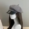 Boina de jornal para mulheres, boina de tricô para outono e inverno, elegante, faz o rosto parecer menor, chapéu de pintor, moderno, estiloso, boina amassada com bico de pato